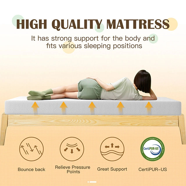 Forsythia 8" E.King Green Tea Gel Memory Foam