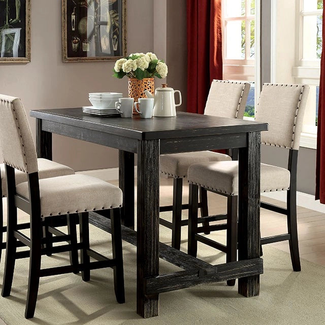 Sania 5 Pc Counter Ht Table Set Black