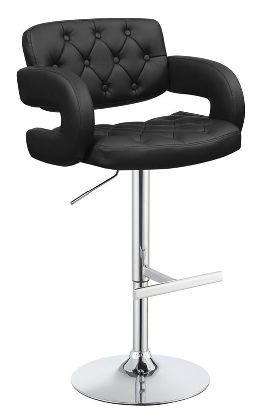 Brandi Adjustable Bar Stool Black and Chrome image