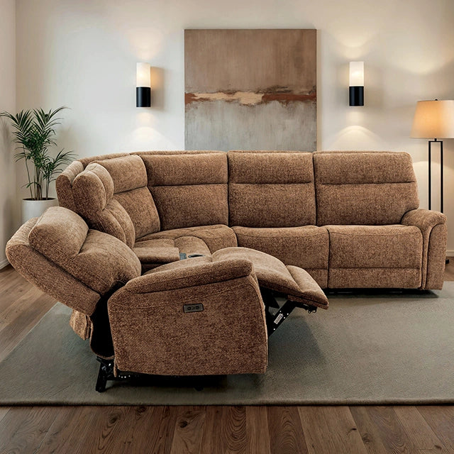 Mattheus Power Sectional with Cooler + 3 Recliners