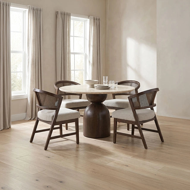 Cirava 5 Pc. Dining Table Set FM37027BR-RT-5PC-DW