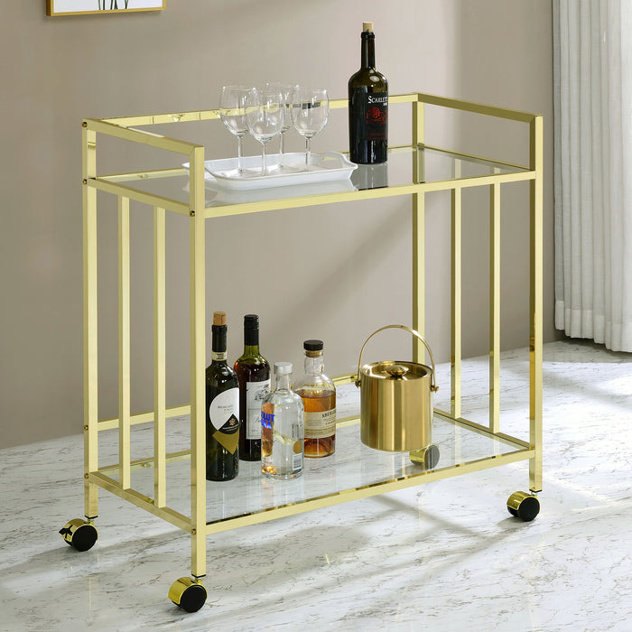 Cara Rectangular Glass Bar Cart image