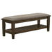 Franco Bench with Lower Shelf Beige and Burnished Oak image