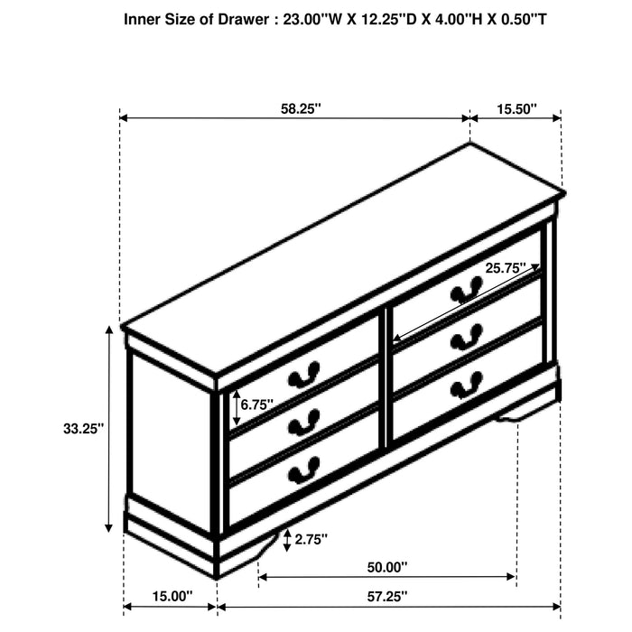 Louis Philippe 5 Pc Bedroom Set