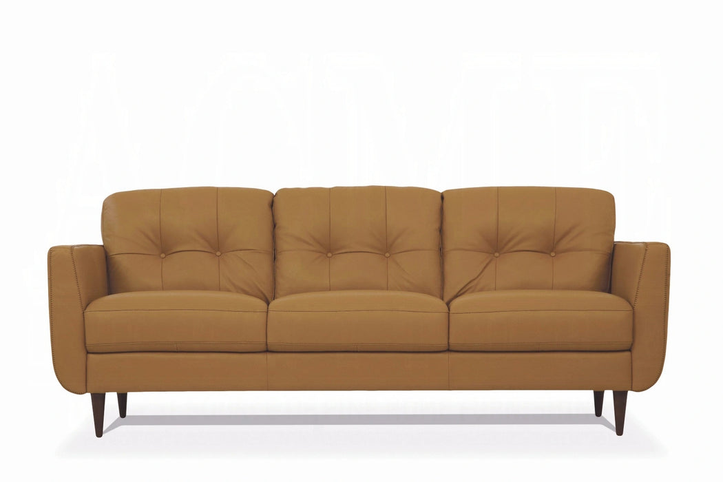 Radwan Camel Leather Sofa