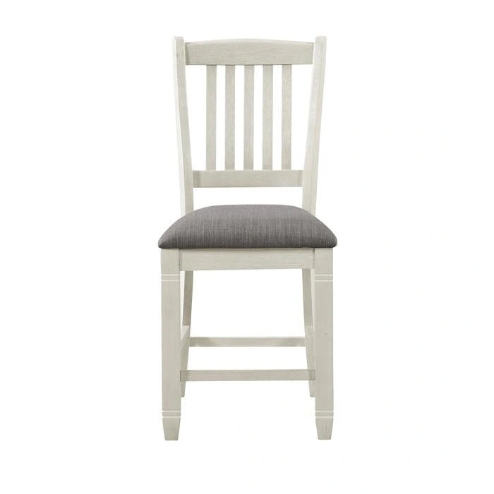 Granby Counter Height Chair in White & Brown (Set of 2)