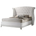 Barzini Eastern King Wingback Tufted Bed White image