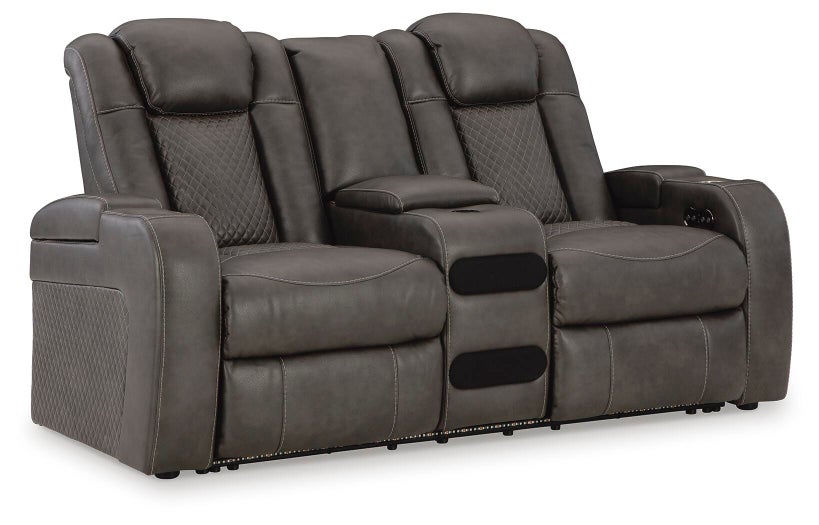 Fyne-Dyme Power Reclining Loveseat with Console - Sweet Dreams Bedding & Furn (PA)