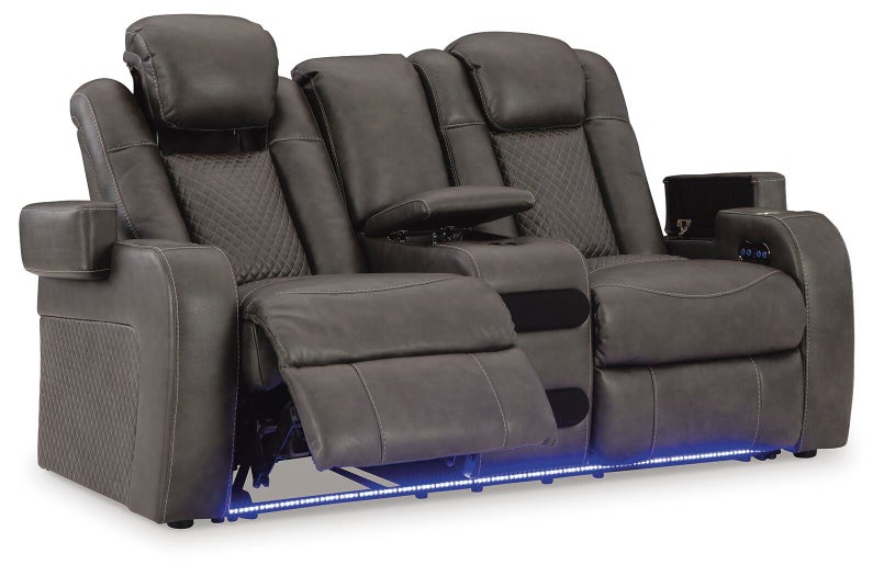 Fyne-Dyme Power Reclining Loveseat with Console - Sweet Dreams Bedding & Furn (PA)