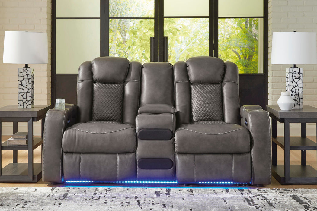 Fyne-Dyme Power Reclining Loveseat with Console - Sweet Dreams Bedding & Furn (PA)