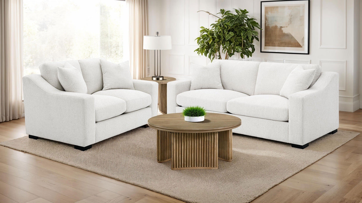 Ashlyn Upholstered Sloped Arms Loveseat White