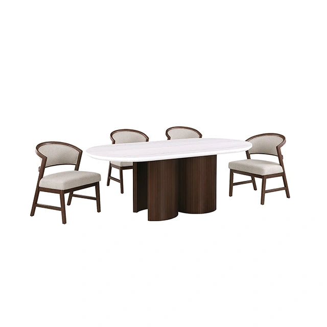 Narvik 5 Pc. Dining Table Set FM37026BR-OT-5PC-WH
