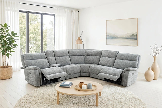 Mattheus Power Sectional with Cooler + 3 Recliners