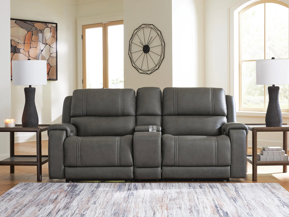 5Z - Pittson Power Reclining Sectional Loveseat with Console