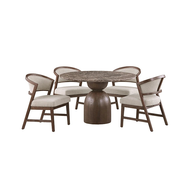 Cirava 5 Pc. Dining Table Set FM37027BR-RT-5PC-WH