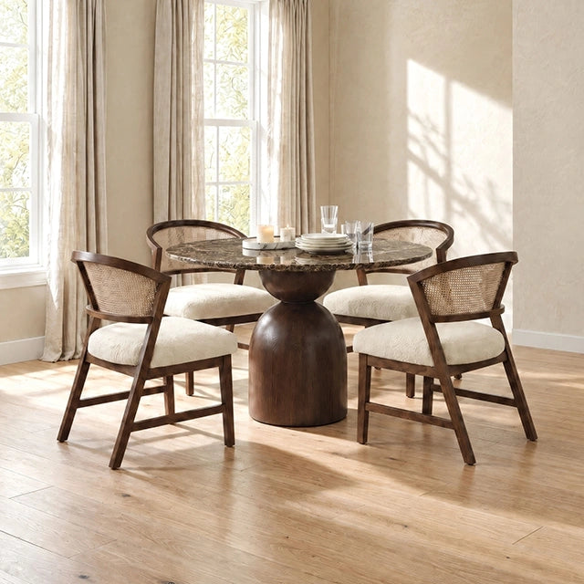 Cirava 5 Pc. Dining Table Set FM37027BR-RT-5PC-DW