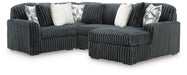 Midnight-Madness Sectional with Chaise - Gunmetal