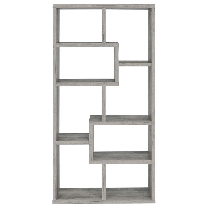 Theo 10-shelf Bookcase Weathered Grey