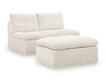 Fannin Armless Chair with Ottoman - Sweet Dreams Bedding & Furn (PA)