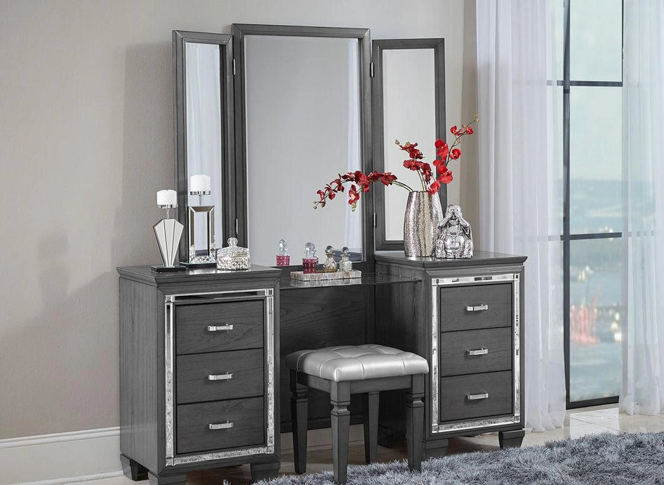 Allura Vanity Stool in Gray 1916GY-14