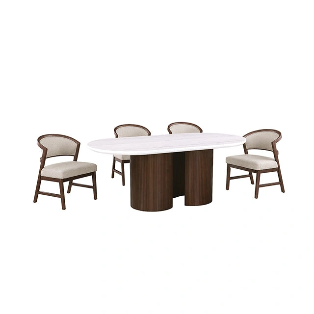 Narvik 5 Pc. Dining Table Set FM37026BR-OT-5PC-WH