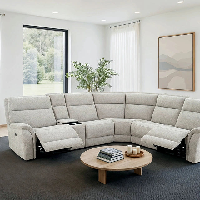 Mattheus Power Sectional with Cooler + 3 Recliners