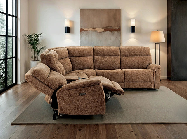 Mattheus Power Sectional with Cooler + 3 Recliners