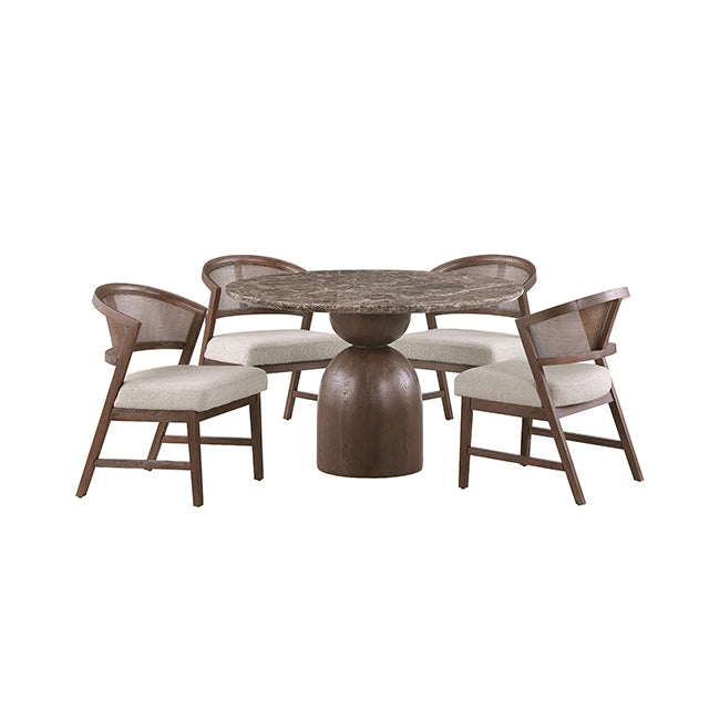Cirava 5 Pc. Dining Table Set FM37027BR-RT-5PC-DW