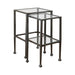 Leilani 2-piece Glass Top Nesting Tables Black - Sweet Dreams Bedding & Furn (PA)