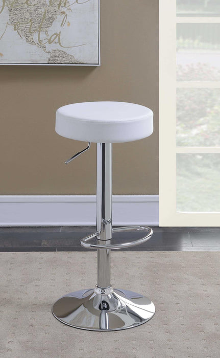 Ramses Adjustable Backless Bar Stool Chrome and White