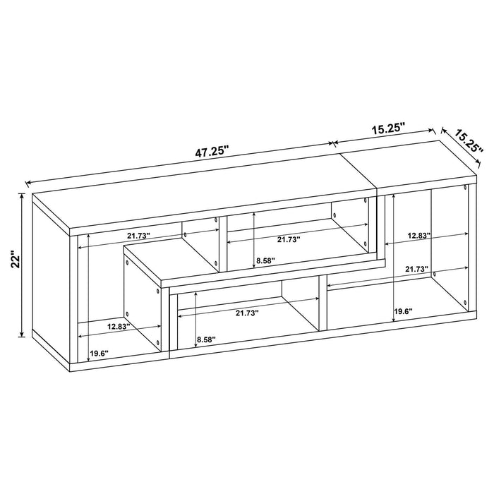 Velma Convertible TV Console and Bookcase Cappuccino