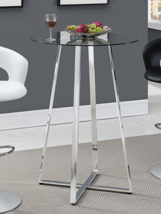 Zanella Glass Top Bar Table Chrome