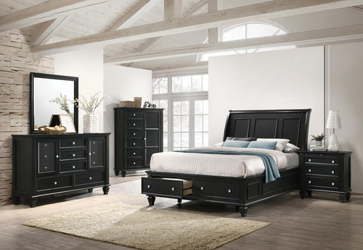 Sandy Beach King 4PC Storage Bedroom Set with Sleigh Headboard image