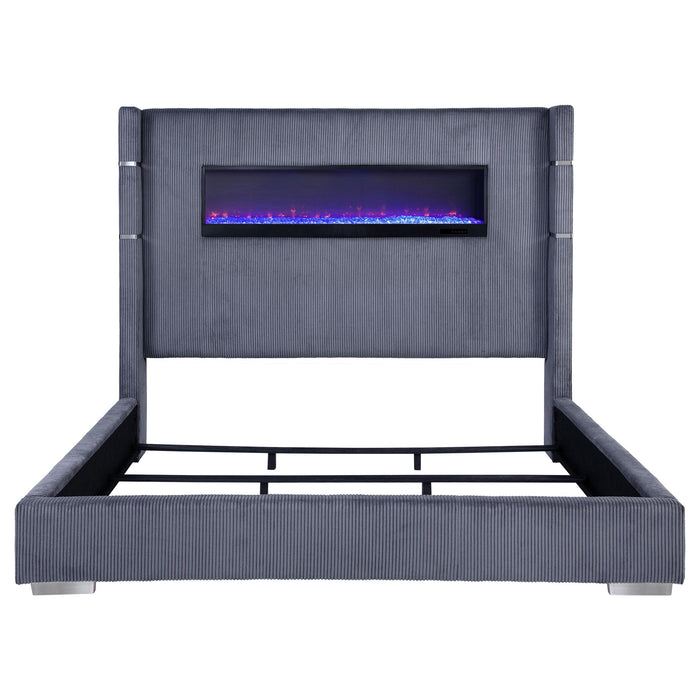 Tisdall Wingback Bed with Flame Visualizer