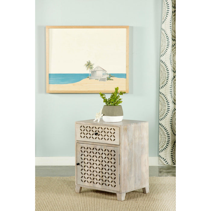August 1-door Accent Cabinet White Washed image