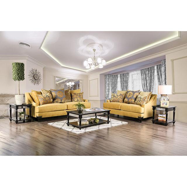 Viscontti Gold/Gray Sofa, Gold - Sweet Dreams Bedding & Furn (PA)