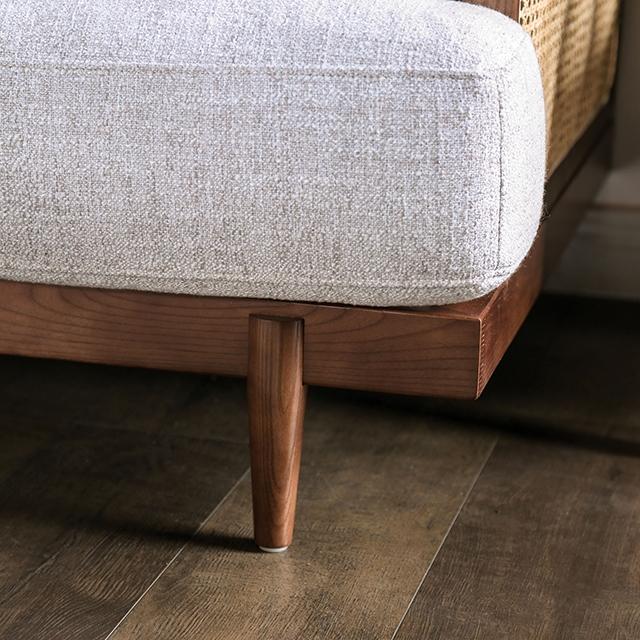 ALESUND Loveseat, Beige/Light Oak, Natural & Brown