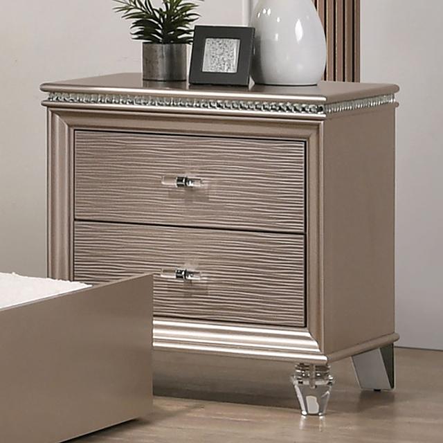 ALLIE Night Stand Beige & Rose Gold - Sweet Dreams Bedding & Furn (PA)