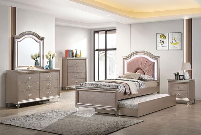 Allie Bed Beige & Pink - Sweet Dreams Bedding & Furn (PA)
