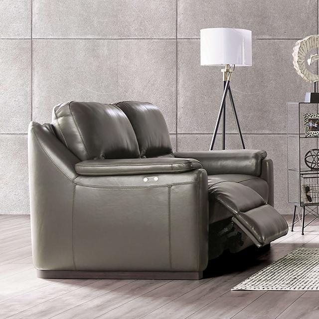 ALTAMURA Power Loveseat, Gray & Beige - Sweet Dreams Bedding & Furn (PA)