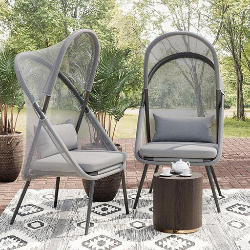 Alverta Foldable Chair Grey & Black (2/Ctn) - Sweet Dreams Bedding & Furn (PA)