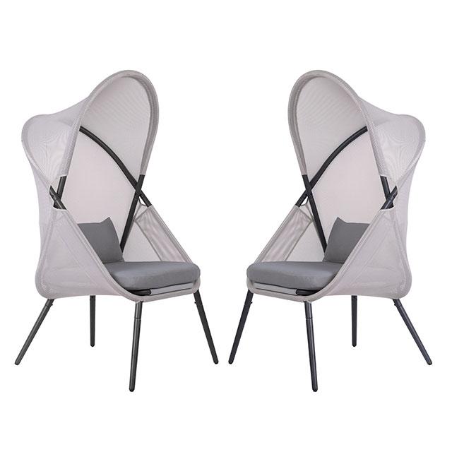 Alverta Foldable Chair Grey & Black (2/Ctn) - Sweet Dreams Bedding & Furn (PA)