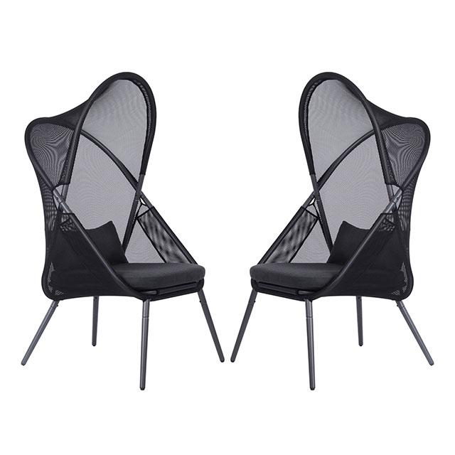 Alverta Foldable Chair Grey & Black (2/Ctn) - Sweet Dreams Bedding & Furn (PA)
