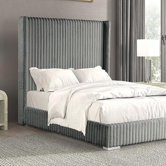 Cadwell E.King, Queen, & Full Bed White, Gray, & Black