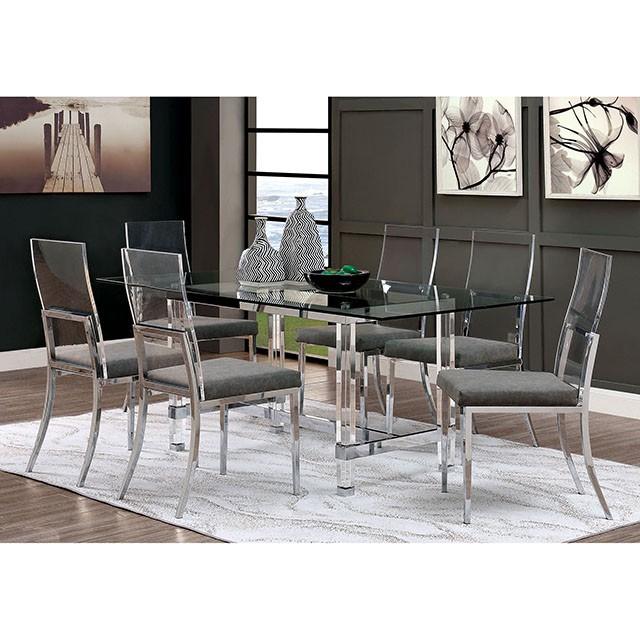 Casper 7 Pc Dining Table Set Chrome - Sweet Dreams Bedding & Furn (PA)