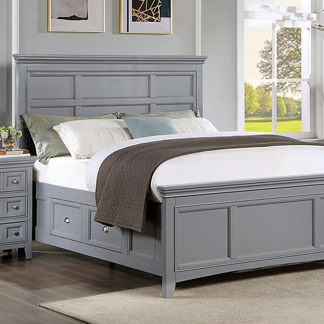 CASTLILE Queen Bed, Gray - Sweet Dreams Bedding & Furn (PA)