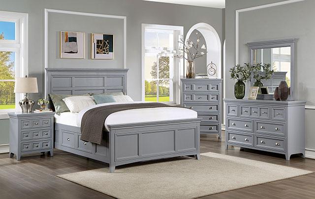 CASTLILE Queen Bed, Gray - Sweet Dreams Bedding & Furn (PA)