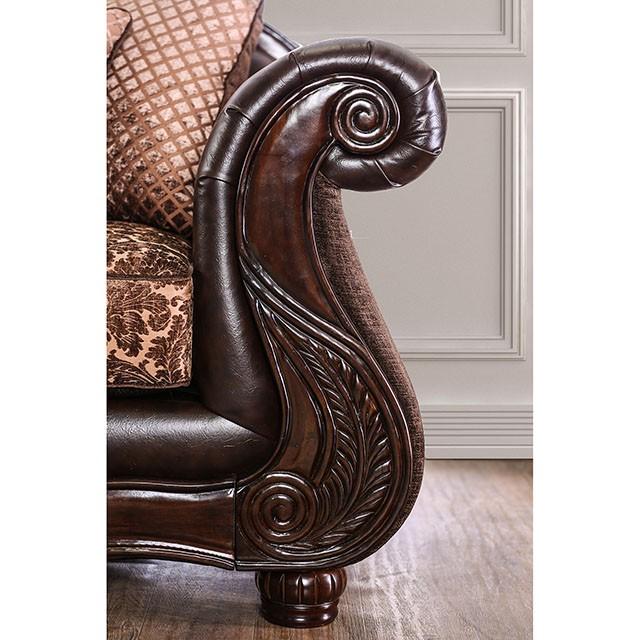 ELPIS Brown/Espresso Sofa - Sweet Dreams Bedding & Furn (PA)