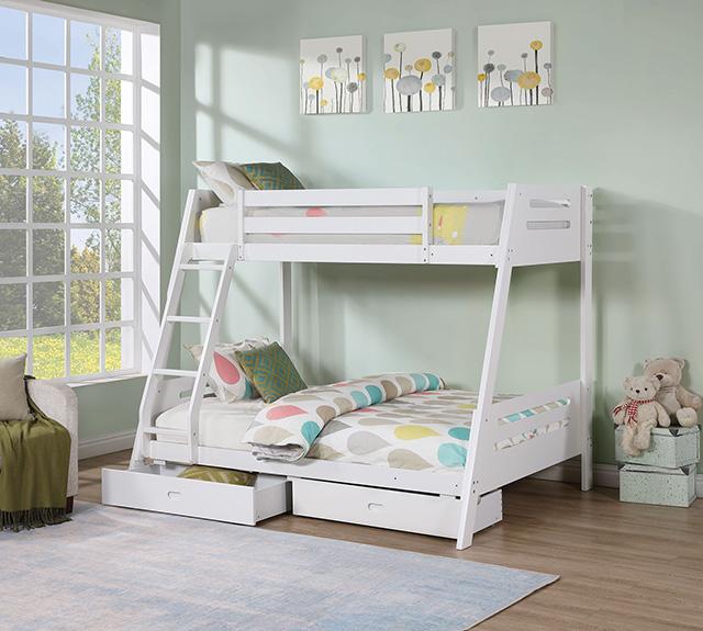 Emilee Twin/Full Bunk Bed White, Grey, Espresso, & Black - Sweet Dreams Bedding & Furn (PA)