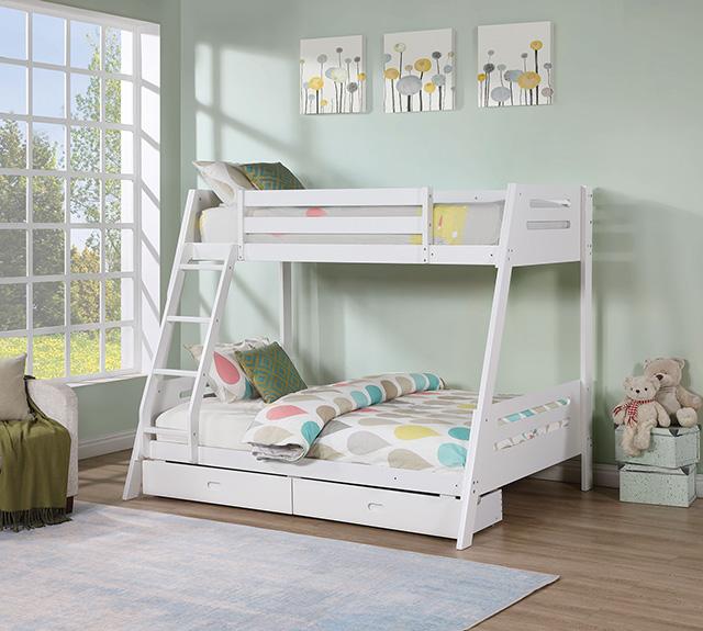 Emilee Twin/Full Bunk Bed White, Grey, Espresso, & Black - Sweet Dreams Bedding & Furn (PA)